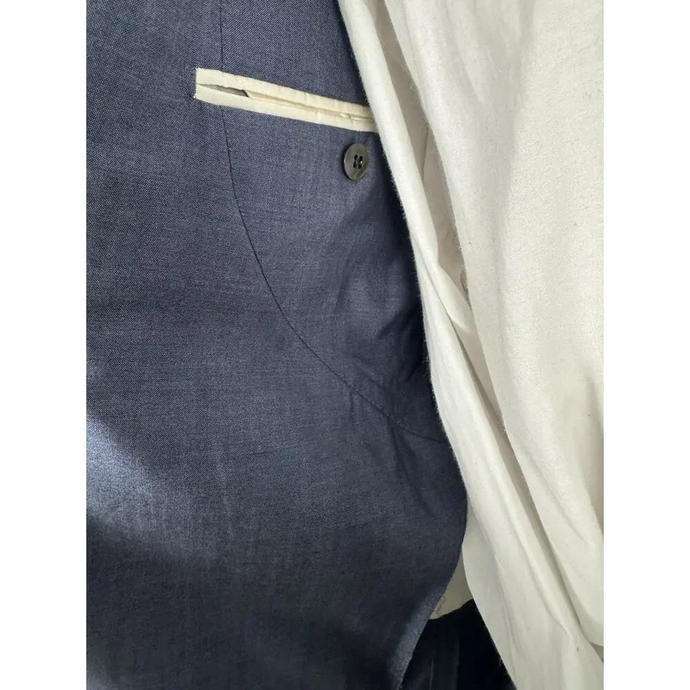 Tom Ford Wool Silk Sport Jacket Blue Peak Lapel 48 IT/ 38 US